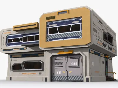 Sci-Fi Industrial x17 Low-poly 3D model