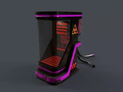 Sci-Fi Teleportation Capsule V1 - 03 Low-poly 3D model