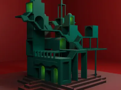 Temple 1 - Lost Temple Low-poly 3D model