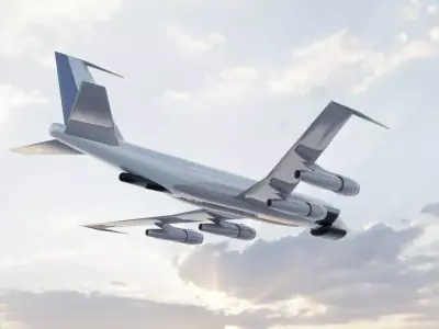 RC-135B Style Military Jet - Custom 1950s Transport Low-poly 3D model