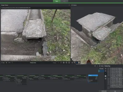 3DF Zephyr - Part of concrete 4 3D model Low-poly 3D model Low-poly 3D model