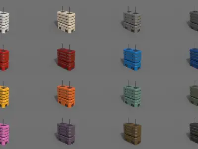 PBR Sci-Fi Building A23 Low-poly 3D model