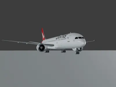 Qantas Boeing 787 9 Dreamliner 3D Model Low-poly 3D model