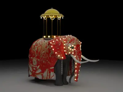 SriLankan Cultural Ceremonial Tusker mammal with casket Low-poly 3D model
