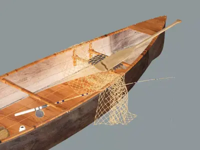 Old Fishing Boat-Lodka 3D Model 3D model