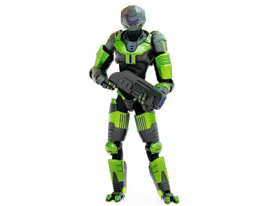 ALIEN TROOPER ZHORG  Rigged for Unreal Engine - Unity - MIXAMO 3D model