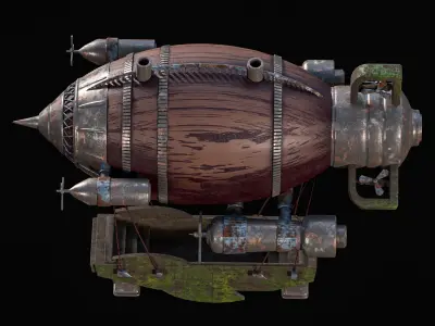 Steam Air Ship  Low-poly 3D model