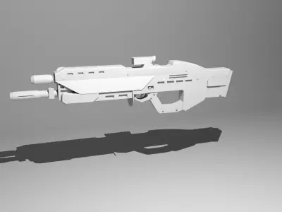 Camo Gun Low-poly 3D model