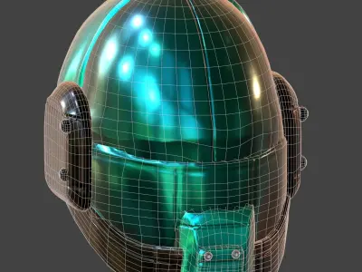 Gas mask helmet 3d model scifi Low-poly  Low-poly 3D model 572