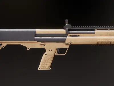 Kal-Tec KSG PBR Rigged Low-poly 3D model