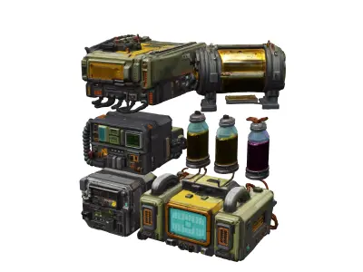Retro SciFi Machines 3D model