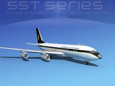Boeing 707-320 SS British Caledonian 3D model