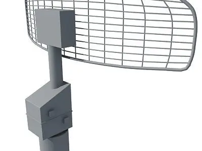Radar 5 metal pole with mesh 3D model