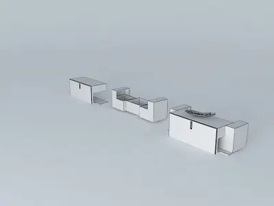 design-tv-meubel-empire three furniture pieces Free 3D model