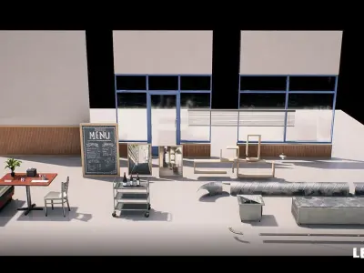 Coffee Shop Environment Free low-poly 3D model