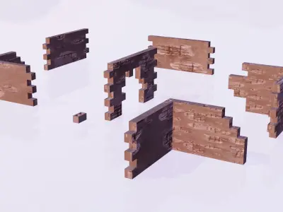 Modular Wall Pack Free low-poly 3D model