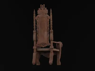 Throne Chair Low-poly 3D model