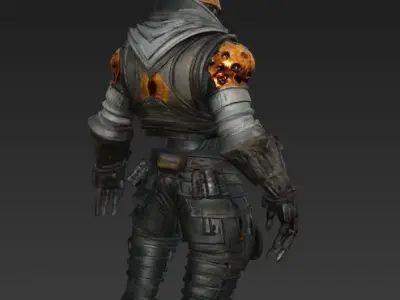 Robot Zombie RX 8 Rustbite also Body and Hand Rigged 3D model