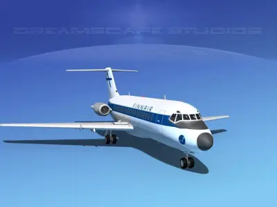 Douglas DC-9-20 Finnair 3D model