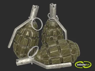 Grenade F-1 Low-poly 3D model