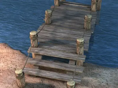 Broken Old Pier 3D model