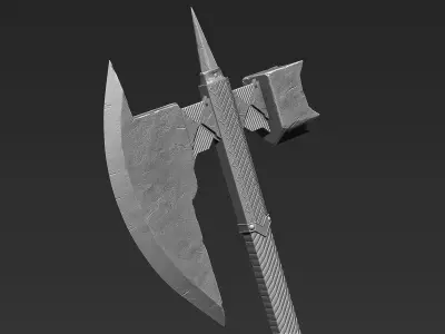 Zbrush Battle Axe 02 3D model