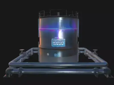 Cyberpunk Industrial Oil Tank - Game Ready 3D Asset PBR Low-poly 3D model