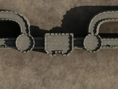 Castle Outer skirts Walls Customizable 3D model