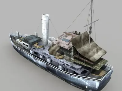 Old Cargo Ship 02 3D model