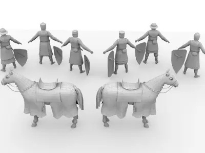 Knight Crusader Low-poly 3D model