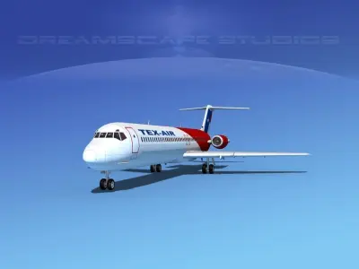 Douglas DC-9-50 Texair 3D model