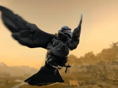 Raven - Flying System - Bird Behavior - 75 Low-poly 3D model