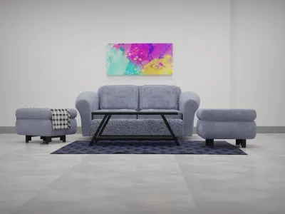Sofa-01-vintage modern living room furniture Free 3D model