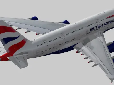 Airbus 380-8 British Airways livery Low-poly 3D model