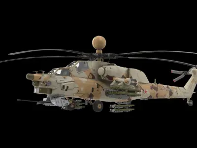 Mi-28N Desert Low-poly 3D model