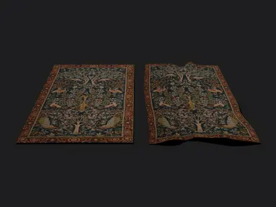 Medieval Birds Tapestry Low-poly 3D model
