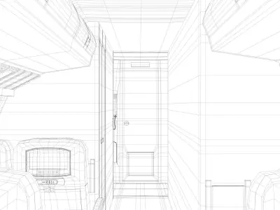 Airplane Cabin Low-poly 3D model