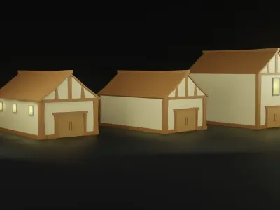 Low Poly Game Ready History Village Free low-poly 3D model