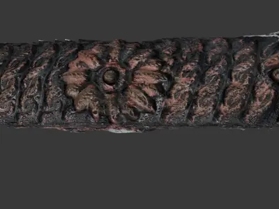 Antique Ornamental Wooden Beam Low-poly 3D model