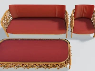 out door furniture set 3D model