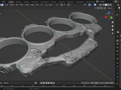 Silver Spiked Knuckles 3D model