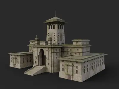 Old Abandoned Castle Low-poly 3D model