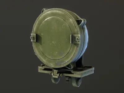 Tank Searchlight L-2G Low-poly 3D model