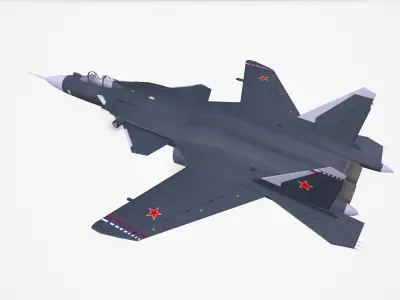 Sukhoi Su-47 Fighter Jet Low-poly Low-poly 3D model
