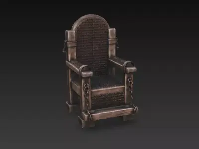 Medieval Spiked Torture Chair - PBR Low Poly Game Ready Low-poly 3D model