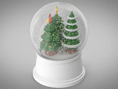 Snow Globe with Christmas Trees 2 3D model