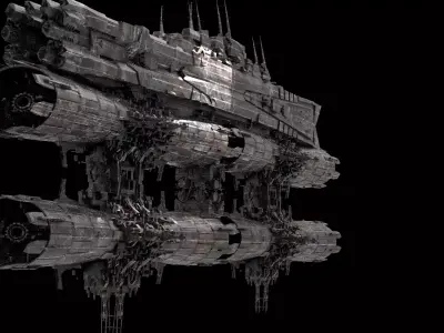 Monolith Station Ship 3D model