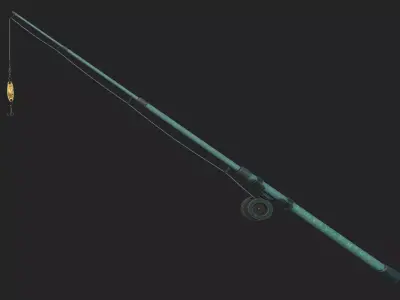 fishing rod Free low-poly 3D model