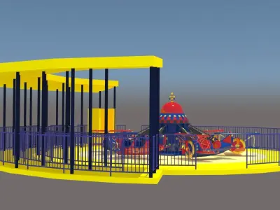 Aircraft Rides Low-poly 3D model