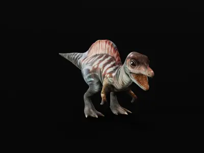 Spinosaurus Baby Dinosaur Low-poly 3D model